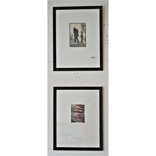 233 - Two Framed and Glazed Black and White Photographic Prints:  a Tidal Study and a Surreal Saxophonists... 