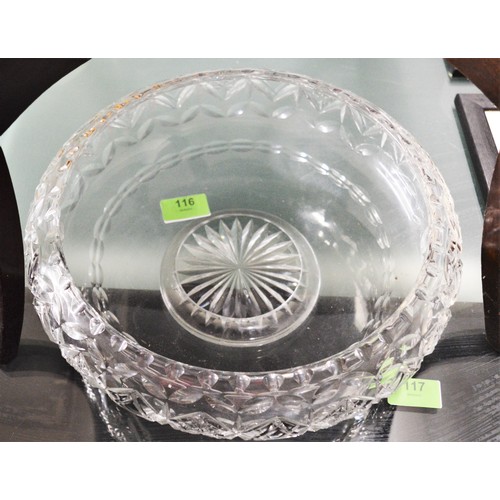 315 - Large Glass Footed Ornamental Fruit Bowl - Crystal