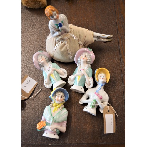 9 - Collection of Four Porcelain Half Dolls - approx 4