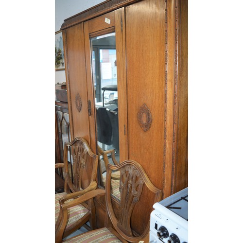 39 - Light Oak Art Deco Mirror Door Robe with Under-drawer
Two Photos