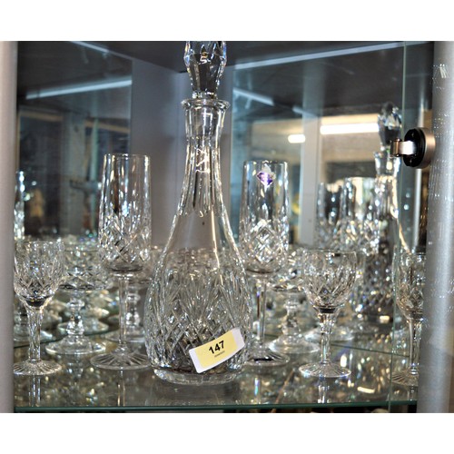 58 - An Edinburgh Crystal Decanter, Plus Two Edinburgh Crystal Champagne Flutes, Plus Set of Four Crystal... 