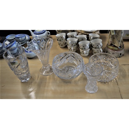 112 - Assorted Cut-Glass Fruit Bowls and Vases