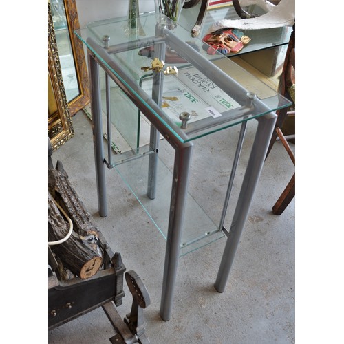 174 - Two Tier Open Glass Hall Table