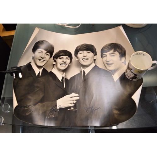 176 - A Beatles Photographic Print (Dimensions 16 x 20 inches) Facsimile Signatures Produced in 1964 plus ... 