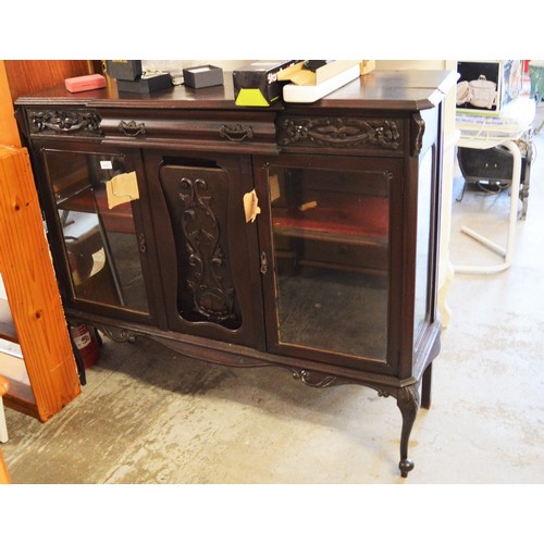 177 - Mahogany Glazed Display Cabinet 4' long x 16