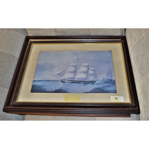 193 - Framed and Glazed Print of a Sailing Vessel