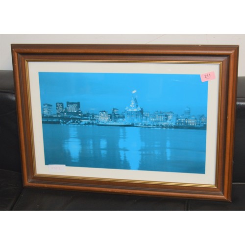 249 - Framed Photographic Colour Print of Liverpool Waterfront