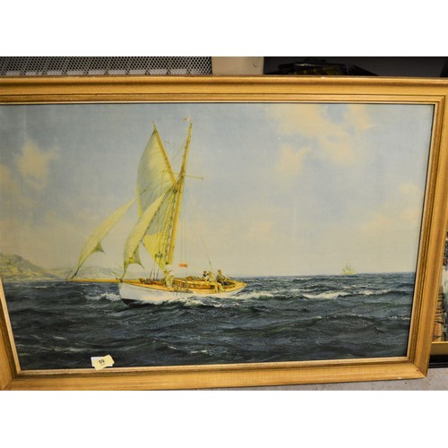 250 - Framed Print of a Sailing Vessel and Crew