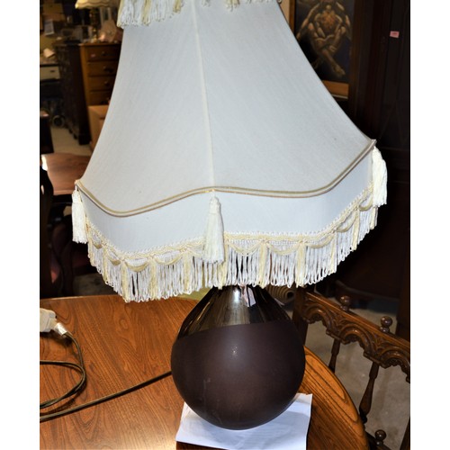 271 - Brown and Gilt Table Lamp with Cream Shade