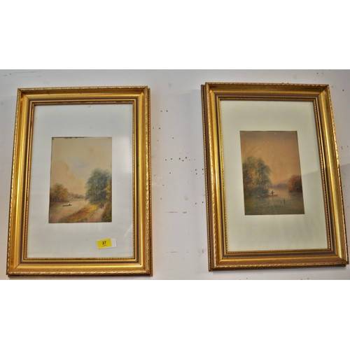 27 - Two Gilt-Framed and Mounted Watercolours by Joachim Churt Jonas