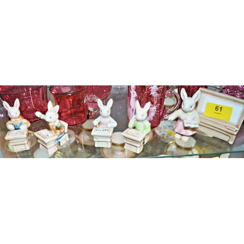 61 - Ceramic Rabbit  School Set