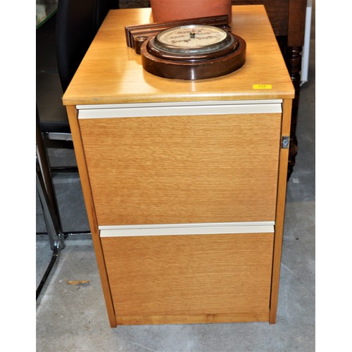 110 - Teak Two-Drawer Deep Filing Cabinet (no Key) Plus Large Quantity of 