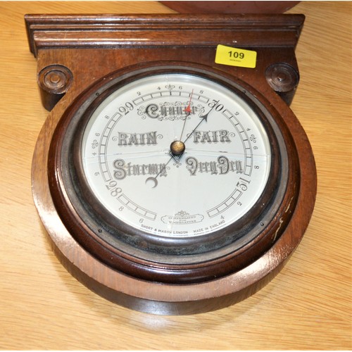 109 - Oak-Cased Barometer by Short and Mason