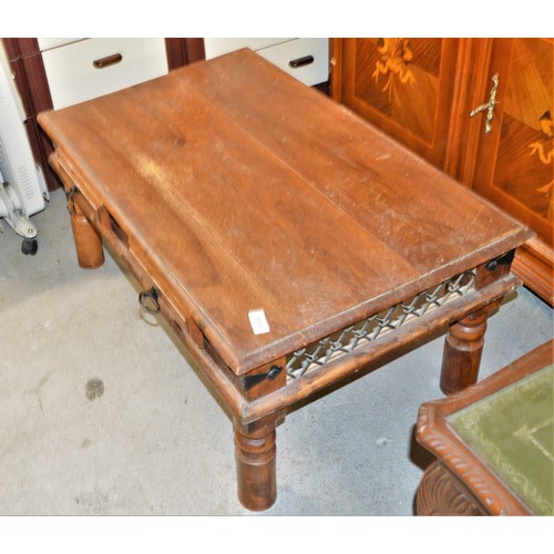 146 - Mexican Pine Style Coffee Table having Two Drawers - 36