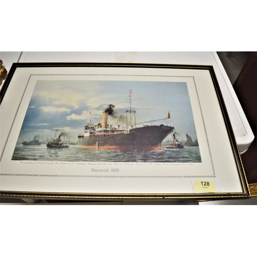 154 - Framed and Glazed Print of the Bennevis Steamship 1928