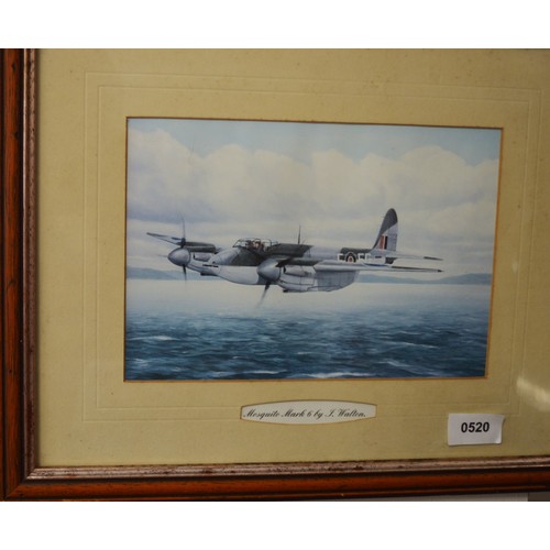 165 - Framed print of a De Havilland Mosquito Mark 6 Aeroplane by J Walton