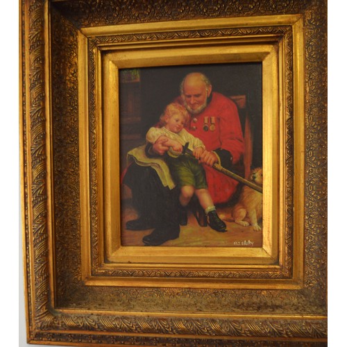 172 - An Ornate Gilt Framed Picture Depicting a Chelsea Pensioner