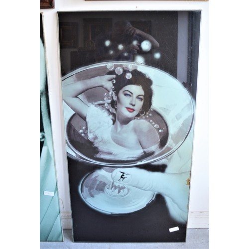 175 - A (K-Glass Sealed) Print of the Actress Ava Gardner (Previously Displayed on a Restaurant Wall) Meas... 