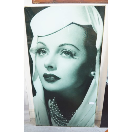 176 - A (K-Glass Sealed) Print of the Actress Hedy Lamarr (Previously Displayed on a Restaurant Wall) - Me... 