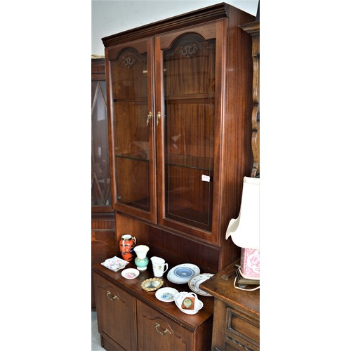 180 - Mahogany Display Cupboard (Glazed Top Section)