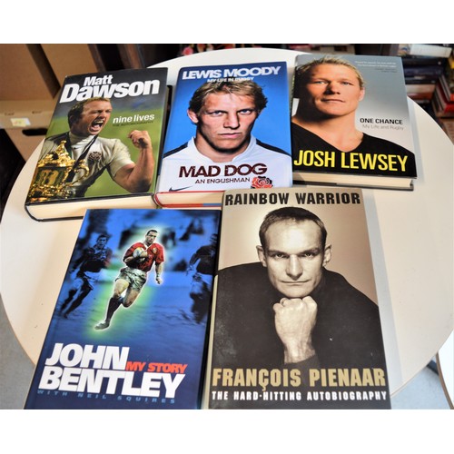 200 - Five Rugby Union Biographies/Autobiographies: Francois Pinear, Matt Dawson, John Bentley, Josh Lewse... 