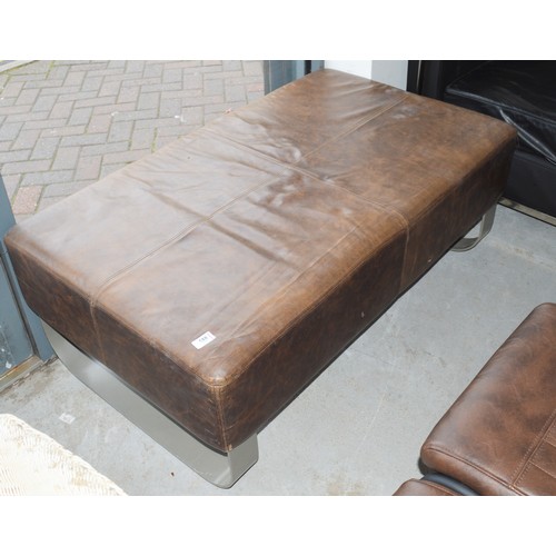 188 - Large Seat/Footrest having Modern Curved Steel Leg Base and 