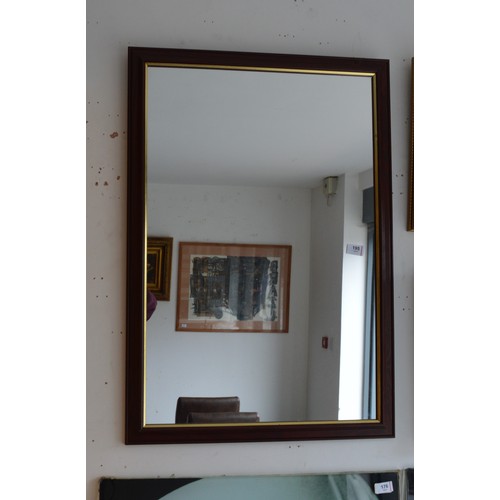 195 - Mirror in a Dark Wooden Frame 33'' x 23''
