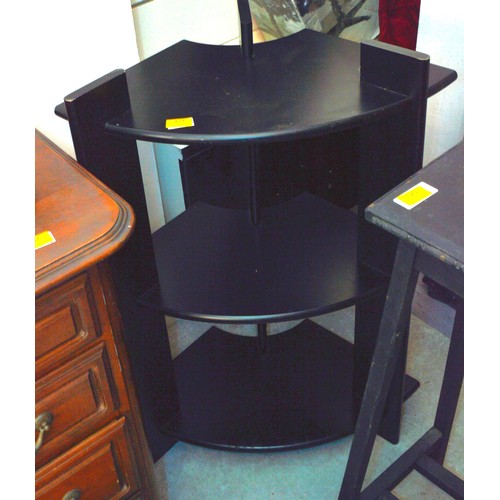 273 - A Three-Tier Curved Slot Jointed Set of Shelves in Black