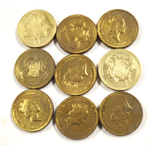 146 - Nine Commemorative £2 Coins the 1986 Commonwealth Games (Some Tarnished)