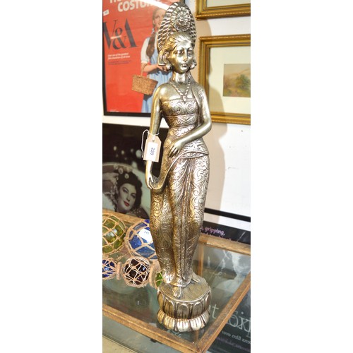 220 - A Gilt (Plaster Form) Statue of a Balinese Girl - approx 30 