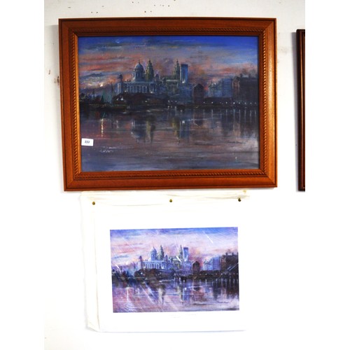 222 - Frank Hendry Framed and Glazed Oil Painting on Canvas entitled Canning Dock Liverpool - Canvas appro... 