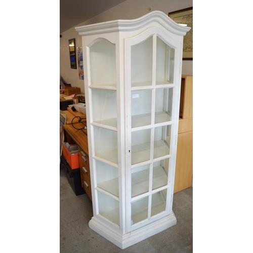 53 - A White (Over-Painted) Glazed Display Cabinet having Four Shelves - Measures - Back Width 32