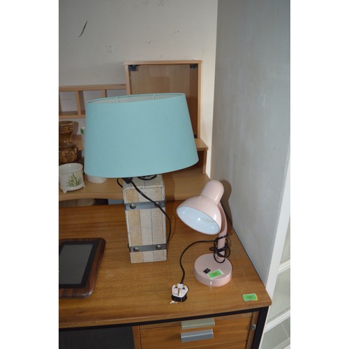 57 - Two Table Lamps Plus Assorted Pottery, etc