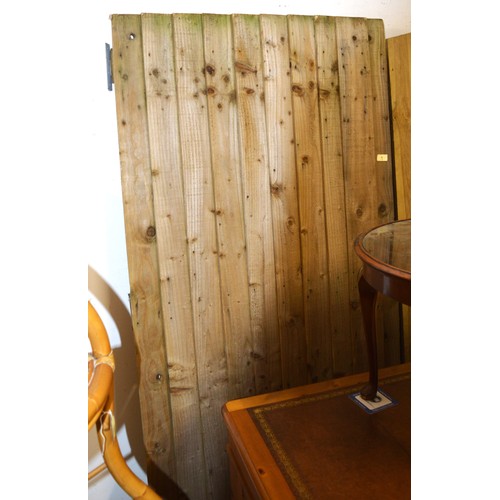 1 - Unused Hand-Made Feathered, Slatted Wooden Gate with Fitments (Handle, Bolt and Hinges)