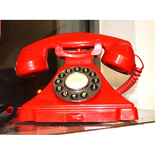 237 - An Art Deco Reproduction Telephone with Touch Button Dial (in Cherry Red)