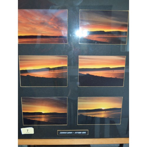 7 - A Glazed and Teak Framed Series of Six Photographs of Dunoon at Dawn 1986 - Photographer Unknown