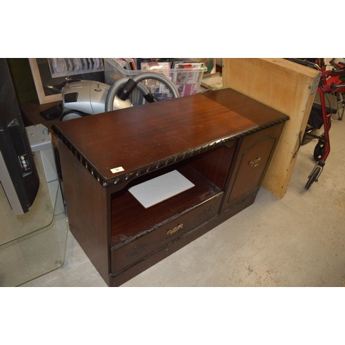 36 - Mahogany Side/Media Cabinet (Missing One Brass Handle)