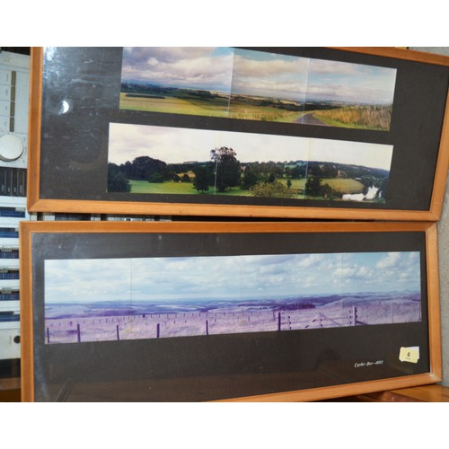 6 - Two Glazed and Teak Framed Panoramic Views Constructed with Sequential Photographs - Carter Bar 1992... 