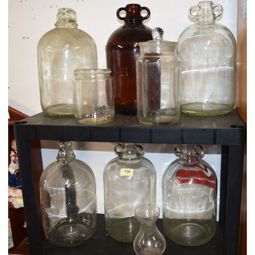 118 - Six Demijohns Plus a Lidded Sweet Jar