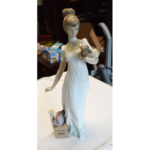 218 - Lladro Figure Girl Holding Puppy Ref 0753 Approx. 14