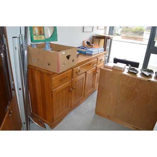 14 - Pine Dresser having Three Drawers over Four Cupboards (Distress to Middle Drawer)