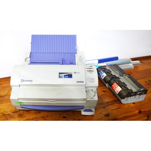 19 - Brother Laminator Model LX200, Assorted Sheets. etc