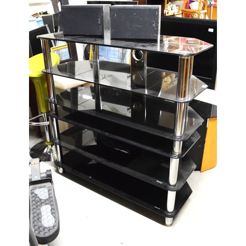 20 - Two Dark Glass Television Stands