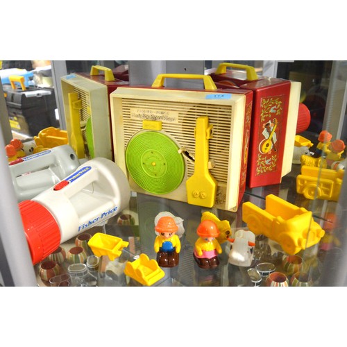 114 - Fisher Price Record Player Plus Three Records, Plus Fisher Price Colour Torch, Plus Matchbox Toys