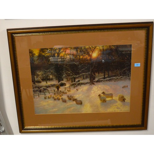 41 - Framed, Mounted and Glazed Print by Joseph Farquharson RA (Title unknown)