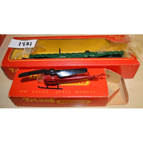 131 - Tri-ang Railways Boxed OO Gauge Operating Helicopter Car and Boxed R165 Helicopter