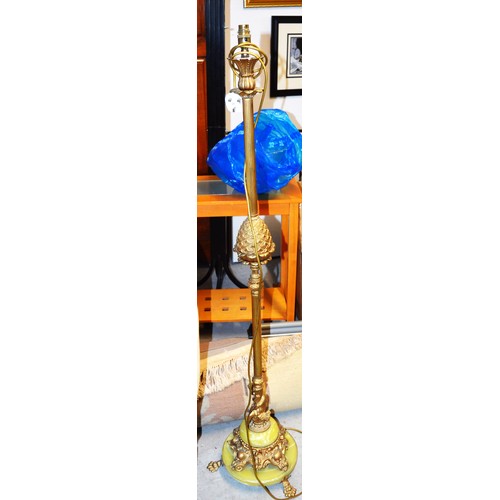 222 - Ornate Brass Standard Lamp