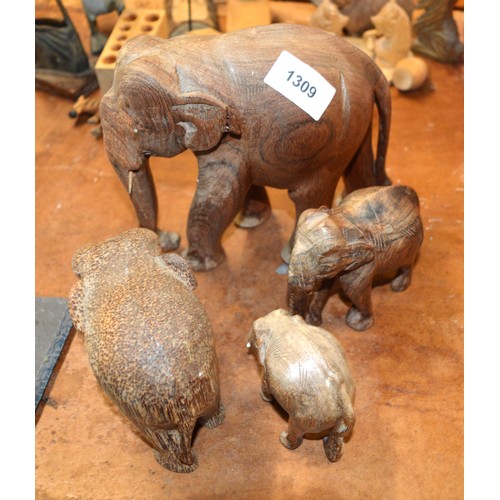 105 - Assorted Treen Elephants