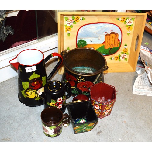 64 - Barge-Ware:  Assorted pots, Jugs, a Tray, etc