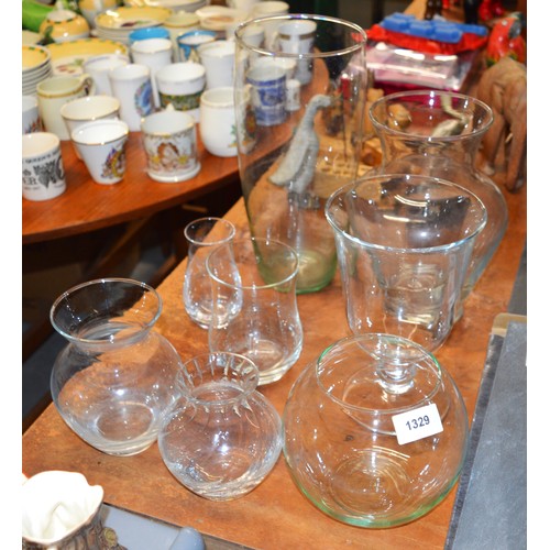 109 - Assorted Clear Glass Vases in Various Shapes and Sizes